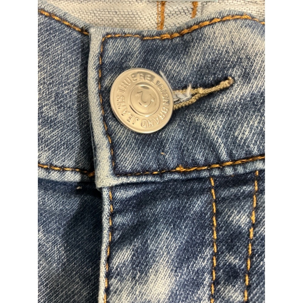 True Religion Rocco Slim Men's Jeans Blue Medium Wash Distressed Size 34 - Picture 7 of 13